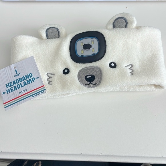 Gertex Kids Cream Headband Headlamp with Cute Bear Detail - One Size - Picture 1 of 6